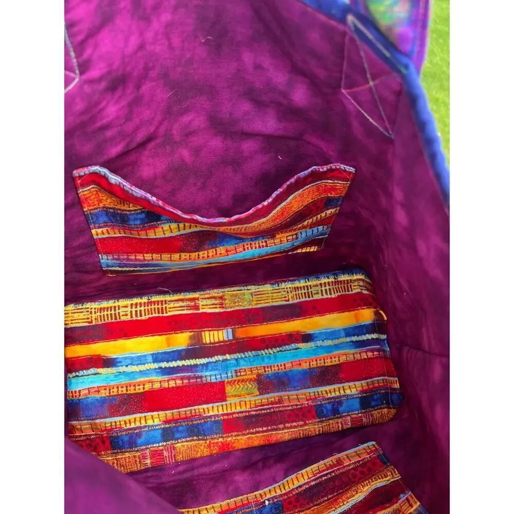 Handmade tote with vibrant multicolors